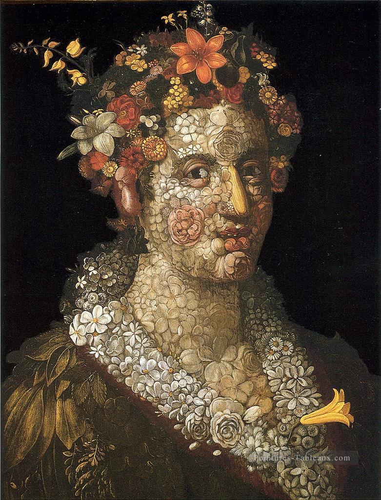 femme floral Giuseppe Arcimboldo classique fleurs Peintures à l'huile